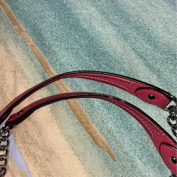 Coach Pink Shoulder Bag with Chain Straps - Picture 8 of 11